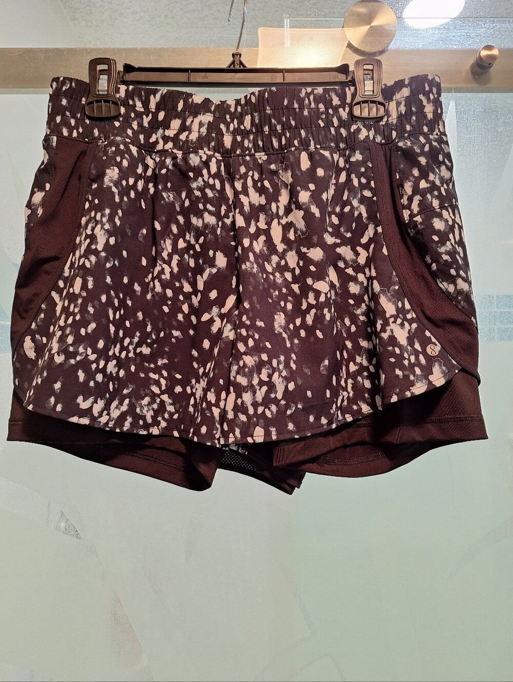 Layer 8 Black & White Speckled Two-in-One Athletic Shorts Also 1 Pink And 1 Purp